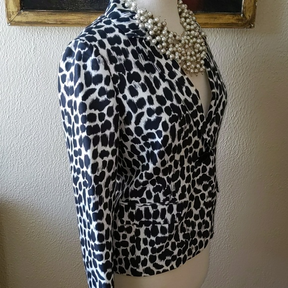 Kate Spade Silk Abstract Leopard Print Jacket - Picture 3 of 9